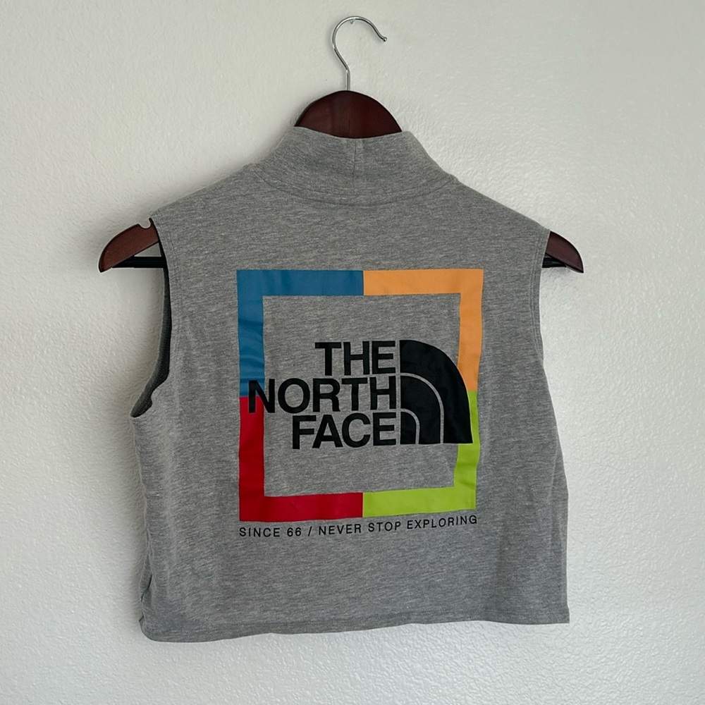 The North Face Womens Logo Mock-Neck Tank Top Tnf Gray Size M